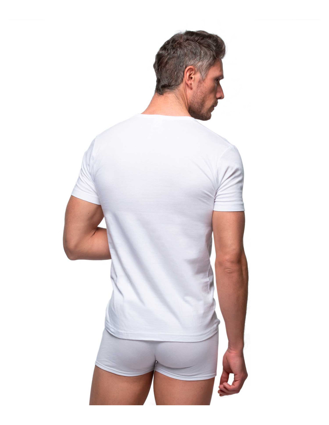 Camiseta interior hombre pico manga larga - Comodidad - Interior afelpado