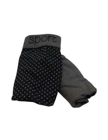 Slip pack de dos unidades algodón estampado negro.