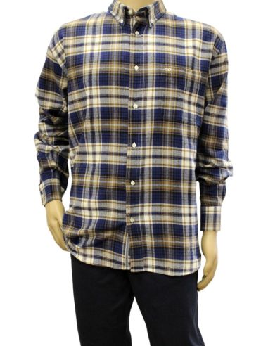 Camisa franela hombre cuadro azul, Texnara