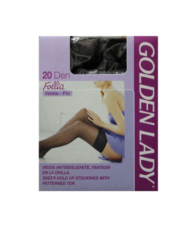 Media antideslizante 20 dens, Golden Lady. Color fumo.