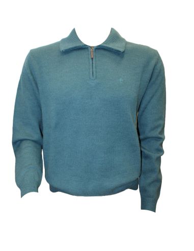 Jersey de punto invierno para hombre en color verde.