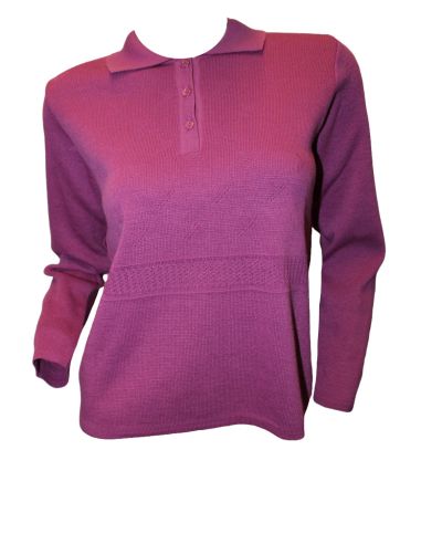 Jersey de punto invierno para mujer. Detalle frontal.