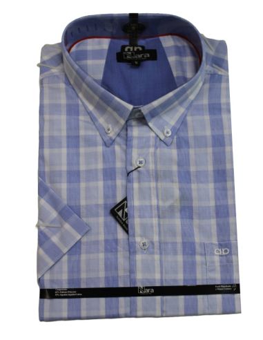 Camisa de verano para hombre. Color marino cuadros.