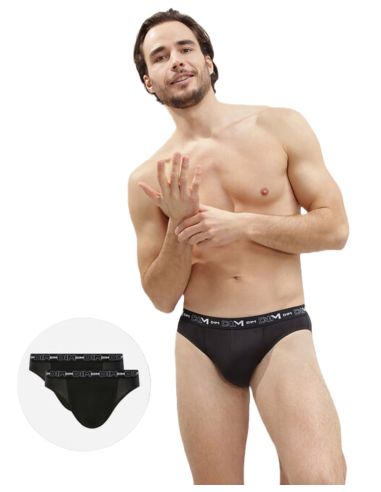 Slip cerrado para hombre en pack de dos unidades. Detalle frontal.