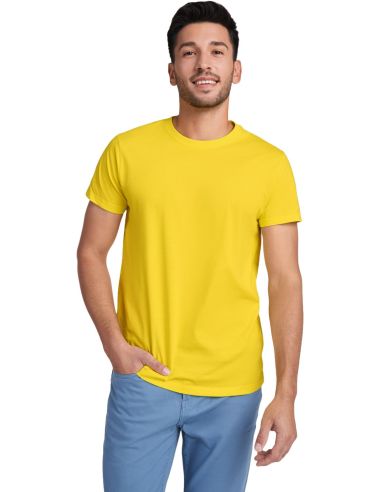 Camiseta básica manga corta unisex naranja.