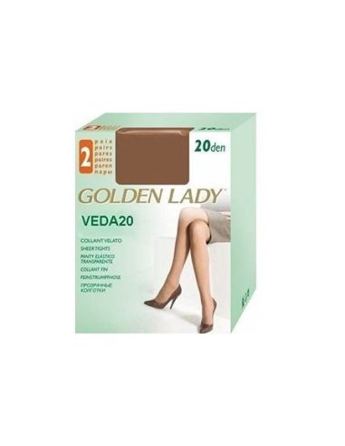 Pack 2 pantys espuma 20 dens, Golden Lady. Color camoscio.