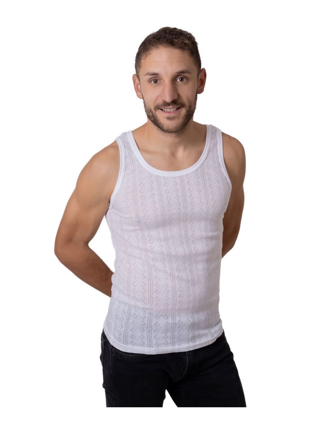 Camiseta tirantes calada hombre, Hot| Confecciones Castillo