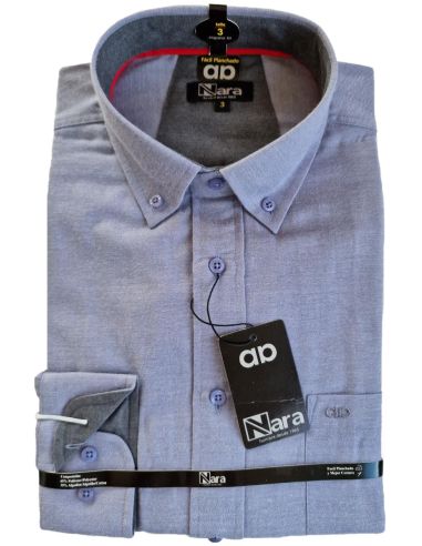 Camisa de invierno para hombre. Detalle frontal.