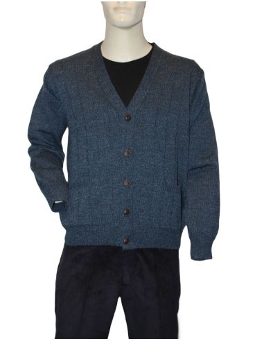 Chaqueta de punto invierno para hombre. Color azul.