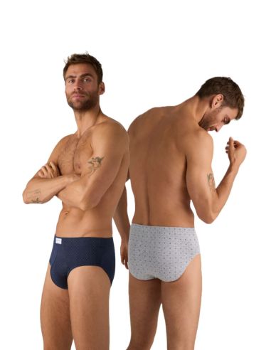 Slip para hombre en pack de dos unidades. Detalle frontal.