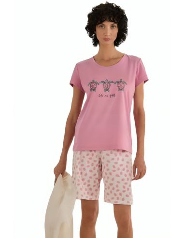 Pijama corto de mujer tortugas hasta la 5XL