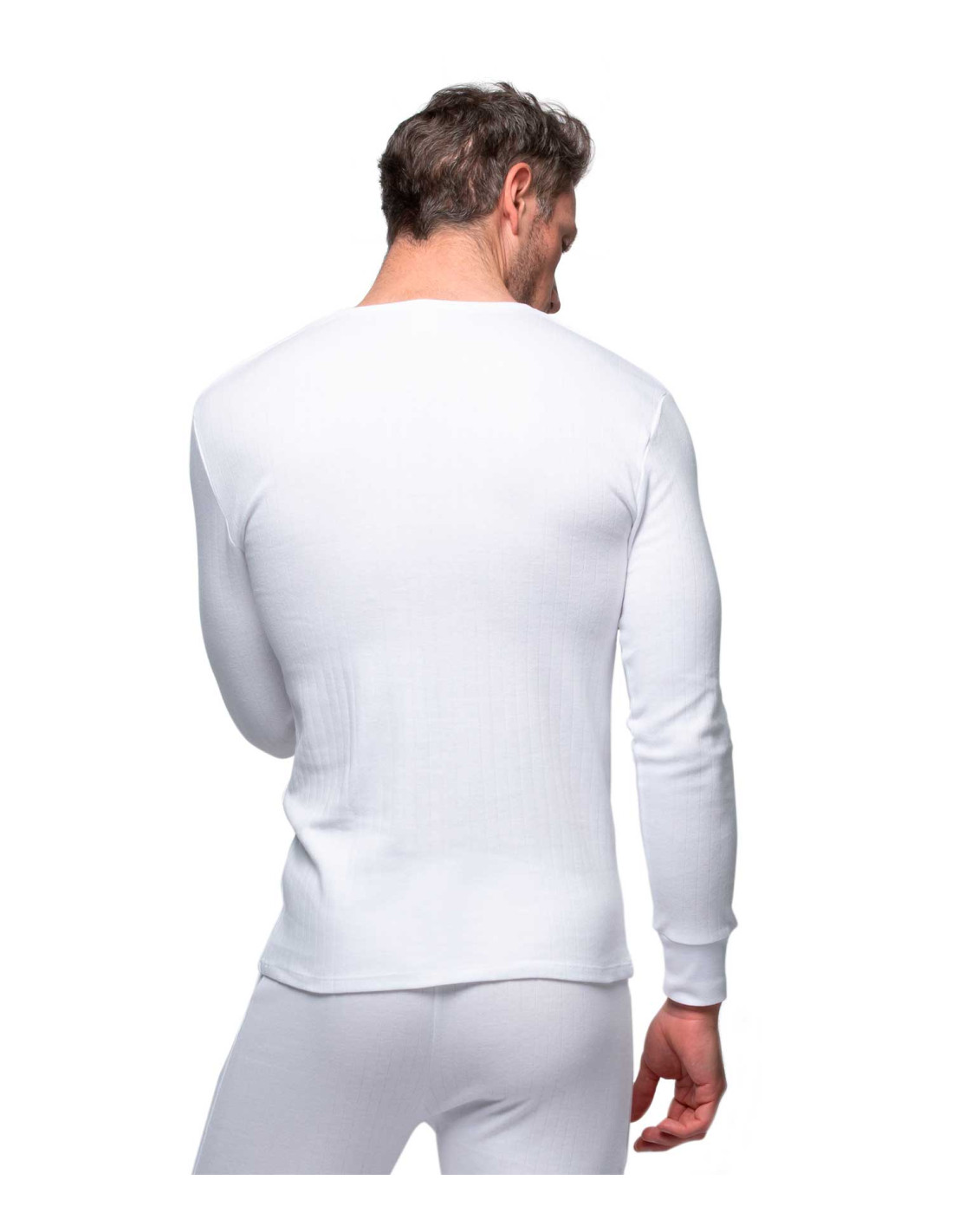 Camiseta interior manga larga hombre cuello pico blanca  OM Hogar ® Tienda  online de telas, cortinas, complementos del hogar y moda.